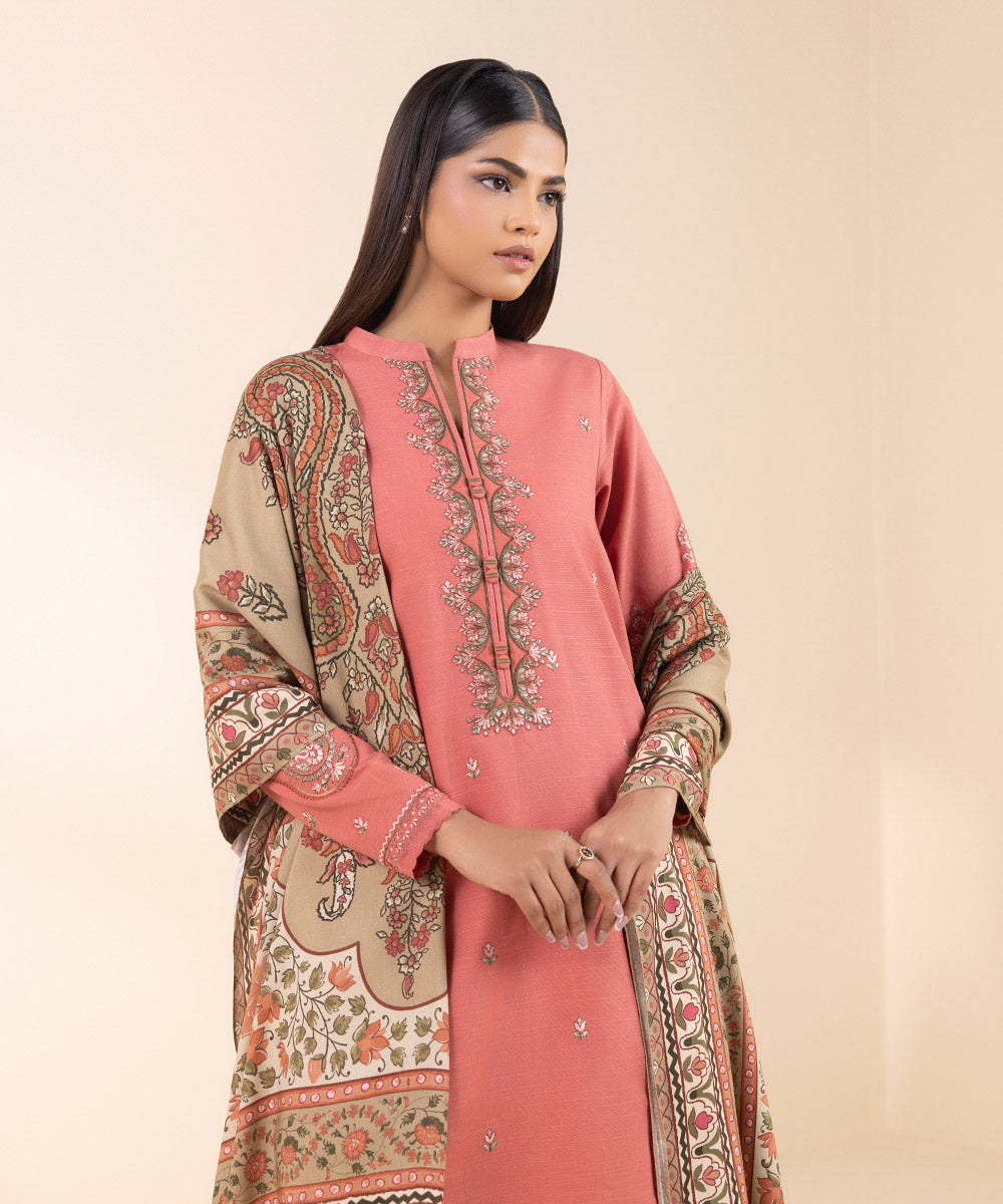 Libasco Sapphire 3 Piece Custom Stitched Suit - Peach - LB288702