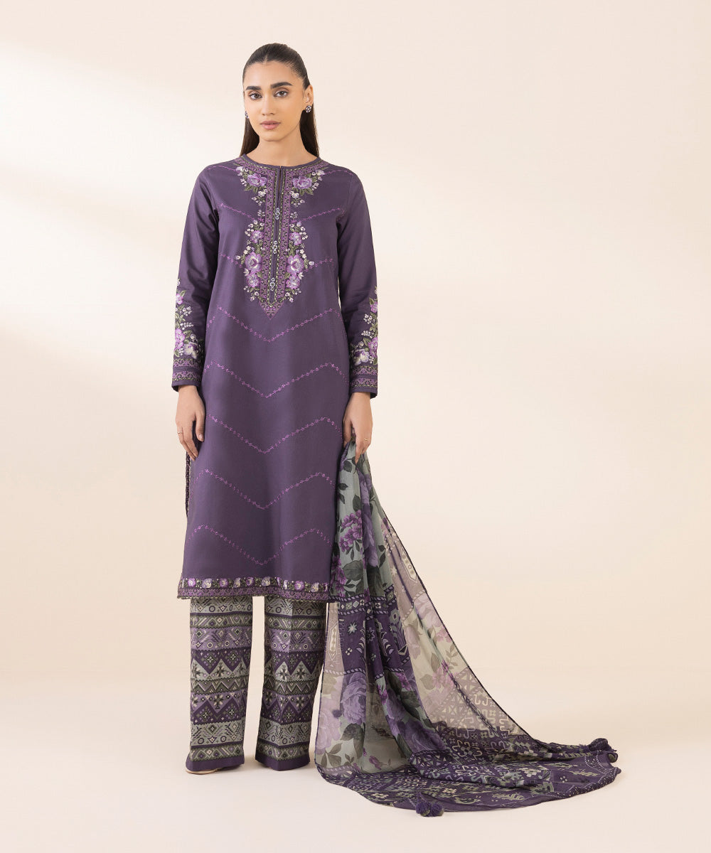 Sapphire 3 Piece Custom Stitched Suit - Purple - LB289242