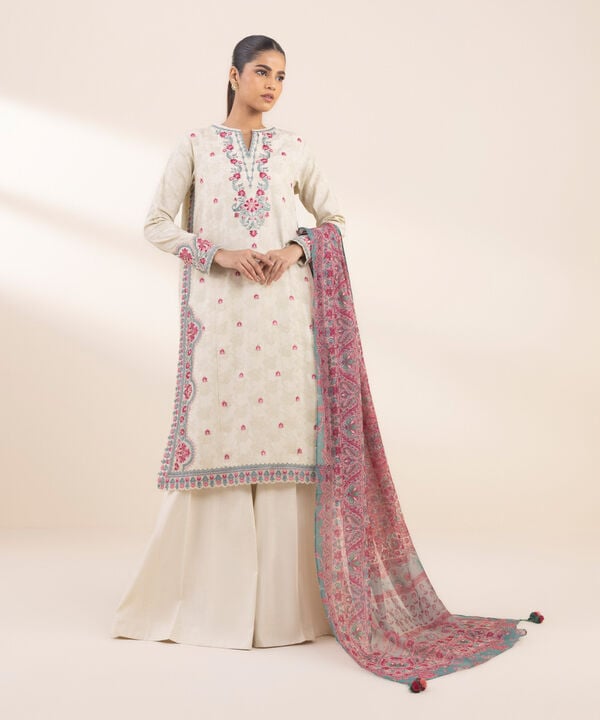 Sapphire 3 Piece Custom Stitched Suit - Off-White - LB29273