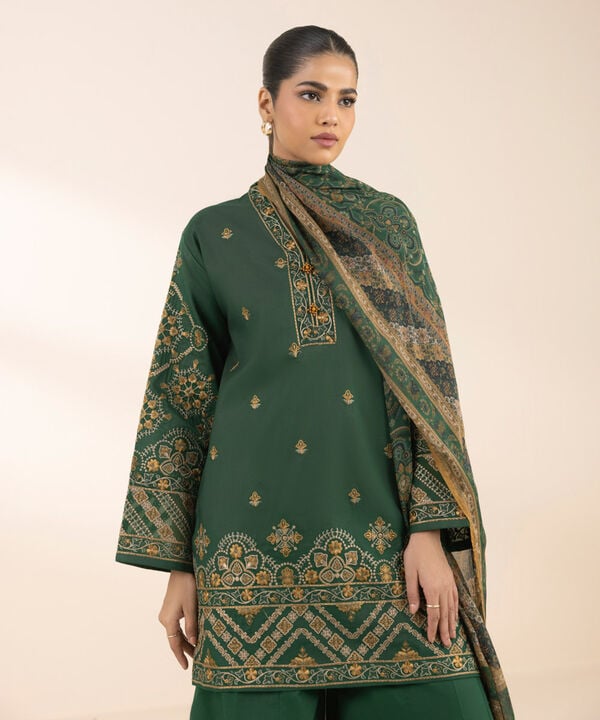 Sapphire 3 Piece Custom Stitched Suit - Green - LB29326