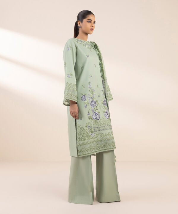 Sapphire 3 Piece Custom Stitched Suit - Green - LB29625