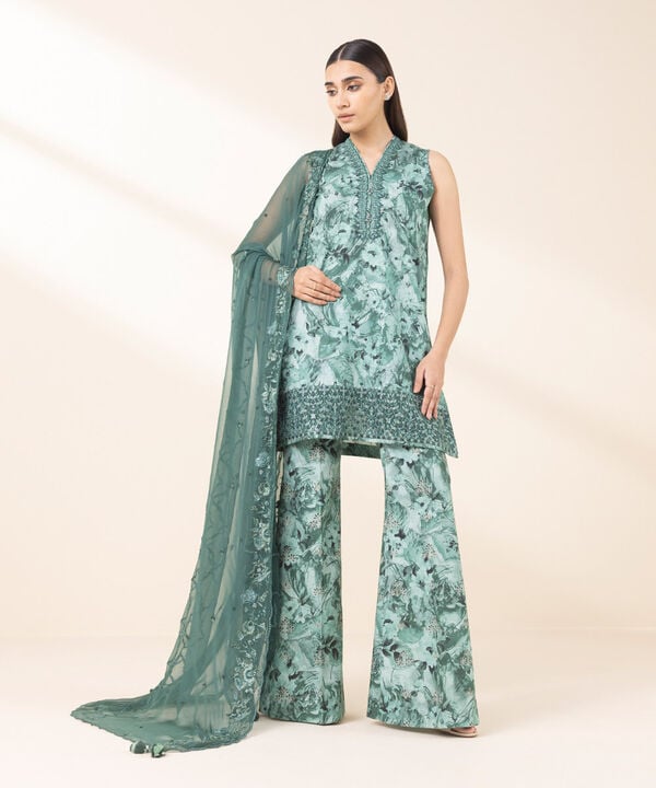 Sapphire 3 Piece Custom Stitched Suit - Green - LB29633