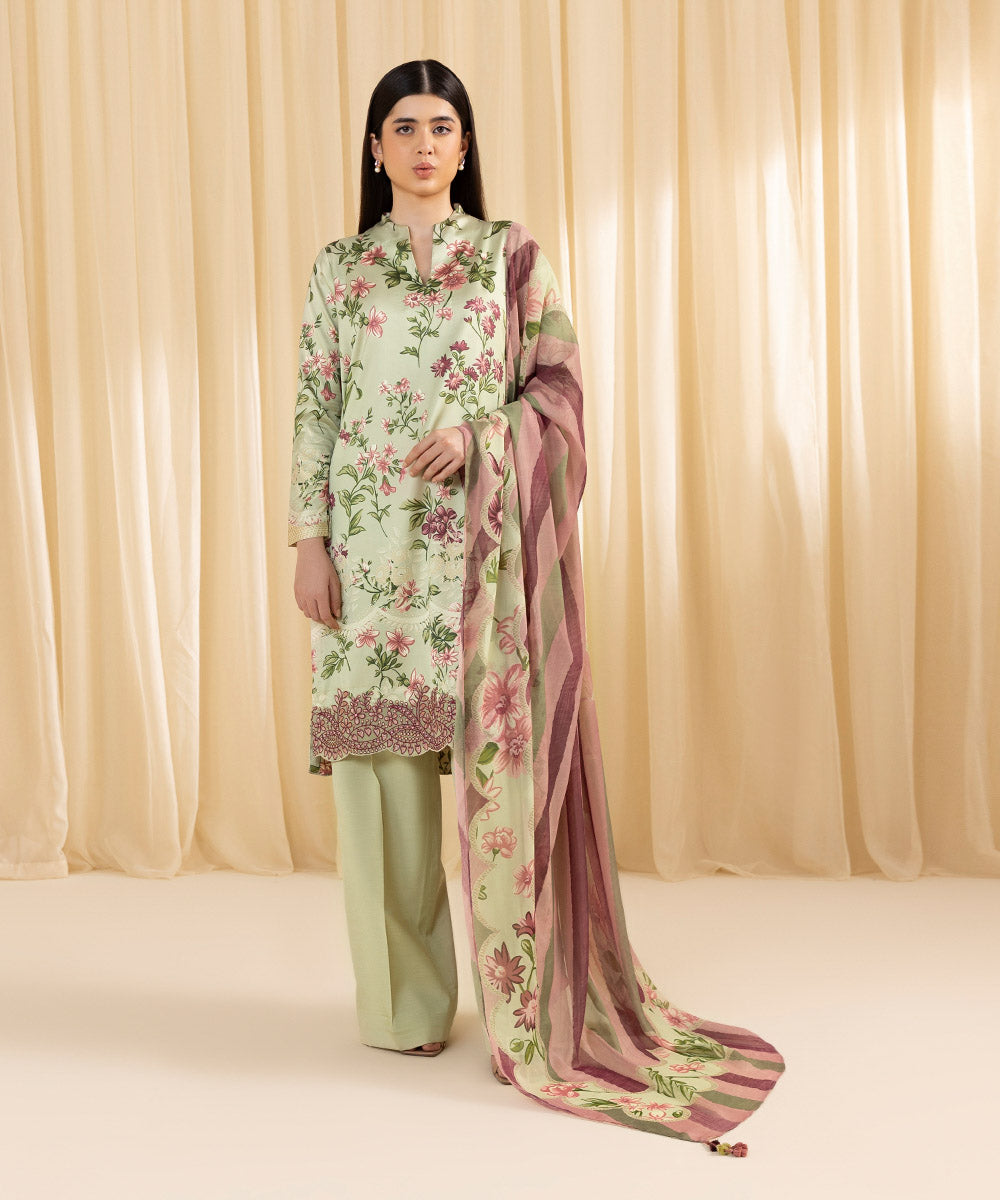 Sapphire 3 Piece Custom Stitched Suit - Green - LB288143