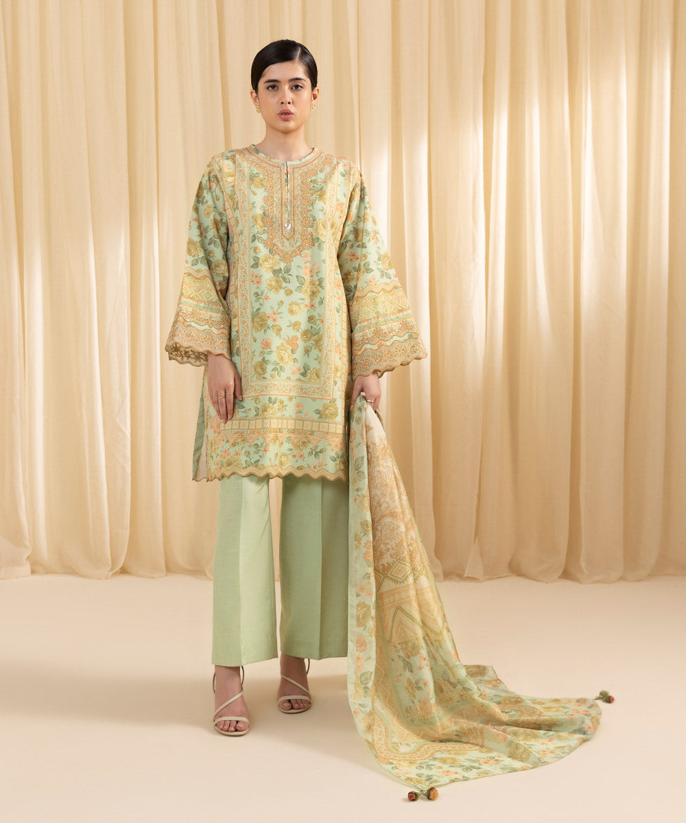 Sapphire 3 Piece Custom Stitched Suit - Green - LB288140