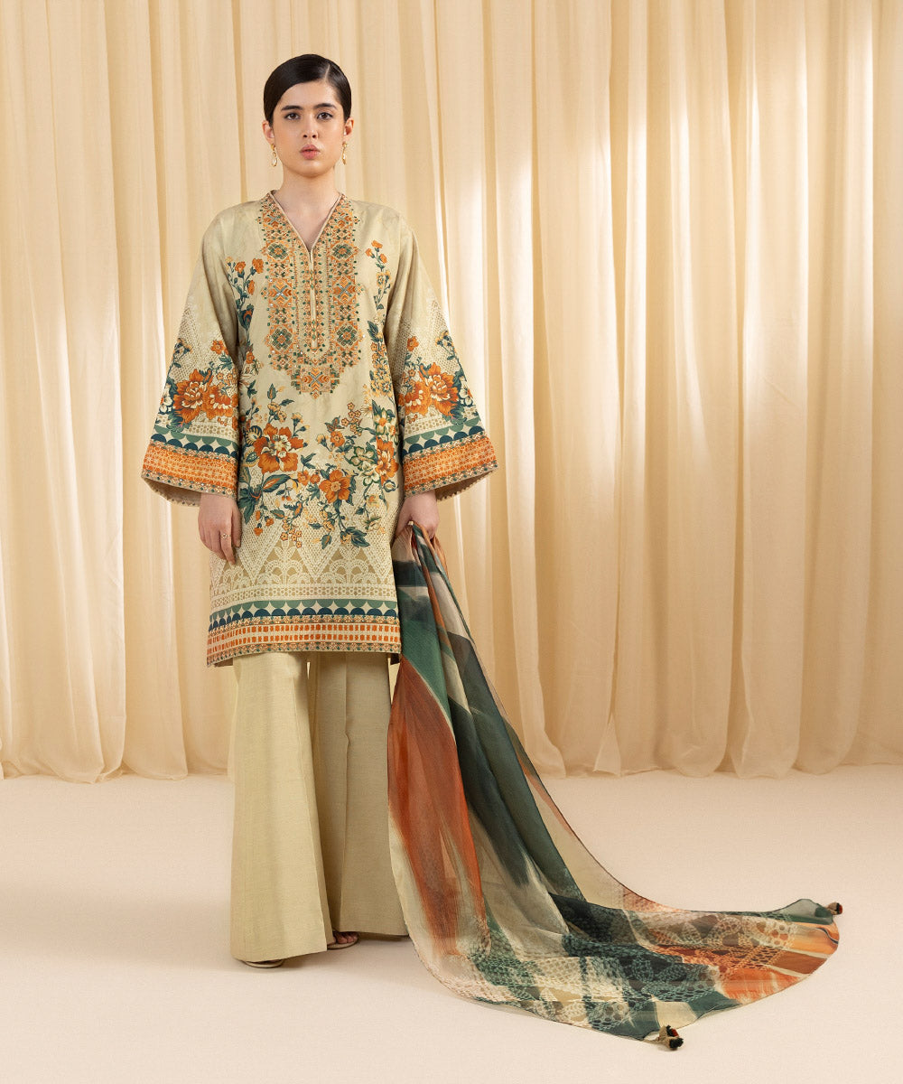 Sapphire 3 Piece Custom Stitched Suit - Beige - LB288138