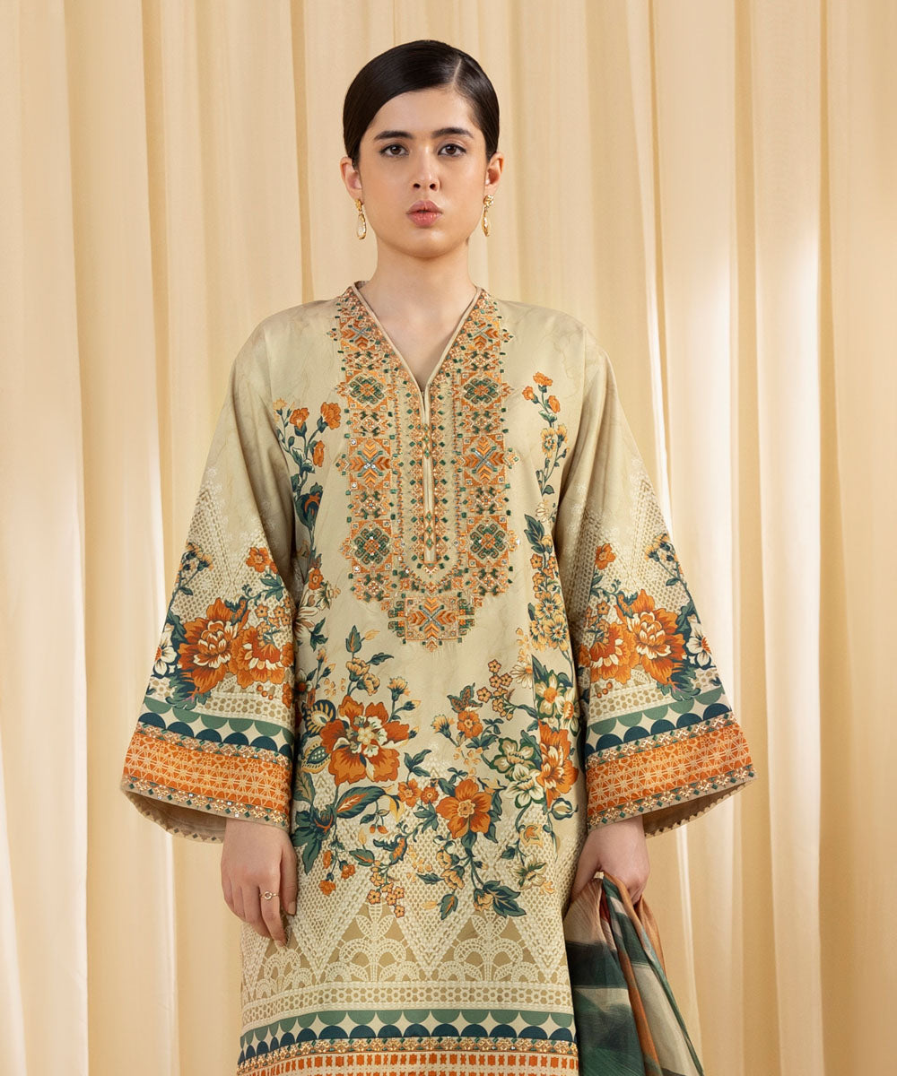 Sapphire 3 Piece Custom Stitched Suit - Beige - LB288138