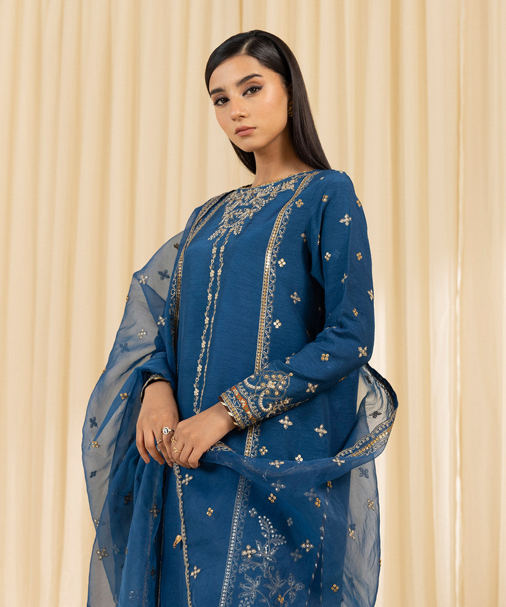 Sapphire 3 Piece Custom Stitched Suit - Blue - LB288137