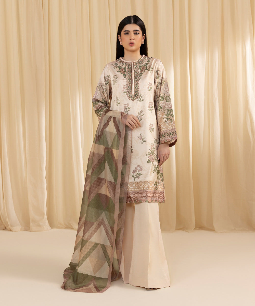 Sapphire 3 Piece Custom Stitched Suit - Beige - LB288133