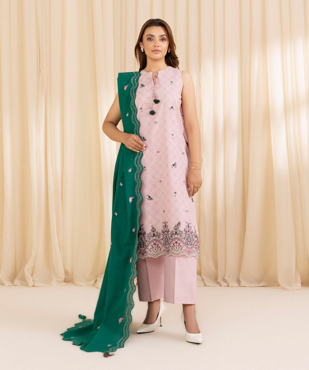 Sapphire 3 Piece Custom Stitched Suit - Pink - LB289205