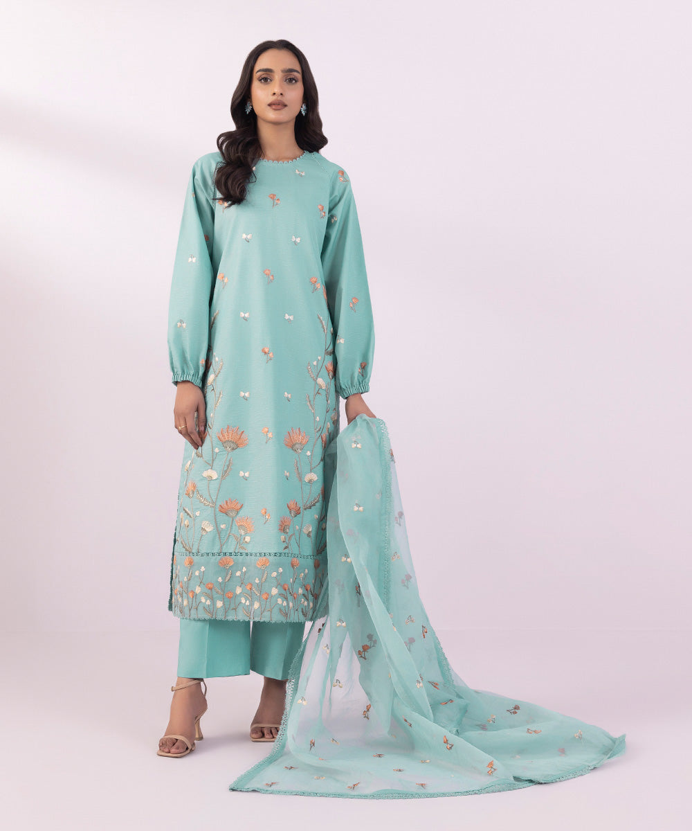 Sapphire 3 Piece Custom Stitched Suit - Aqua - LB287172