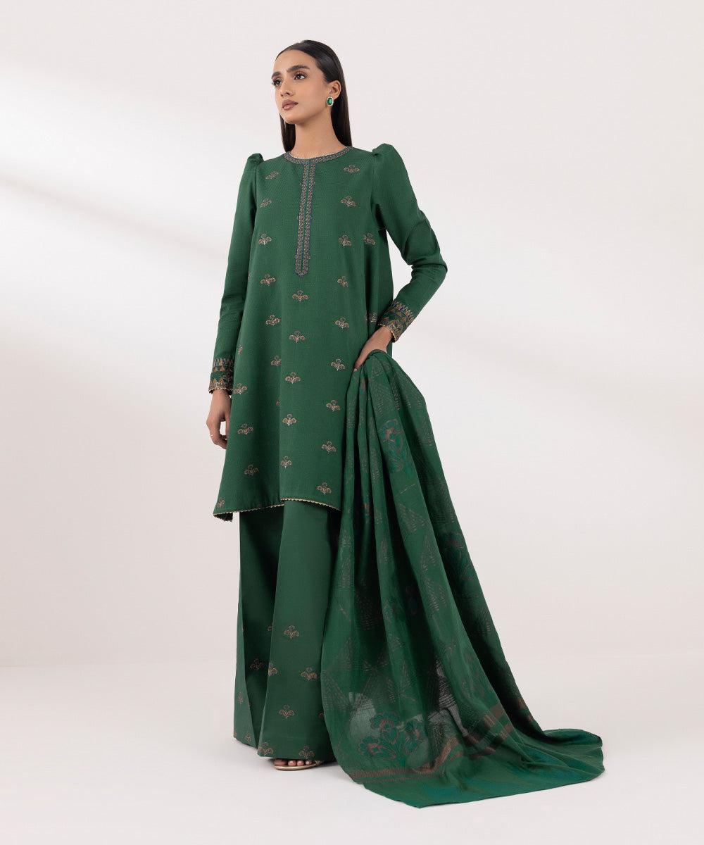 Sapphire 3 Piece Custom Stitched Suit - Green - LB287601