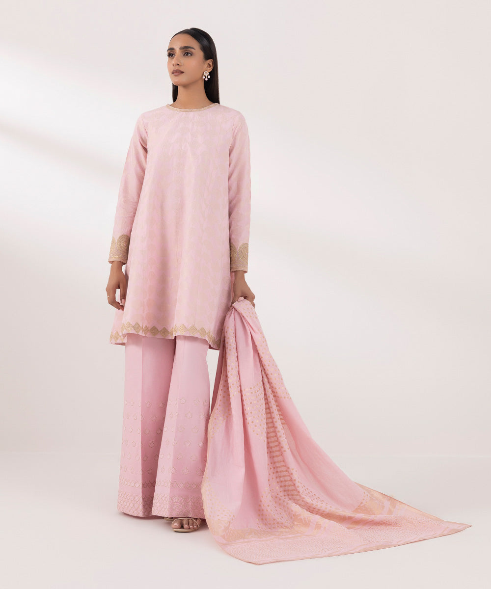 Sapphire 3 Piece Custom Stitched Suit - Pink - LB287572