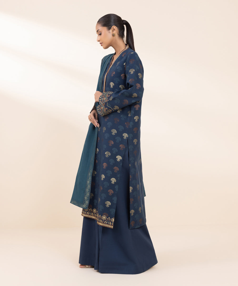 Sapphire 3 Piece Custom Stitched Suit - Blue - LB288606