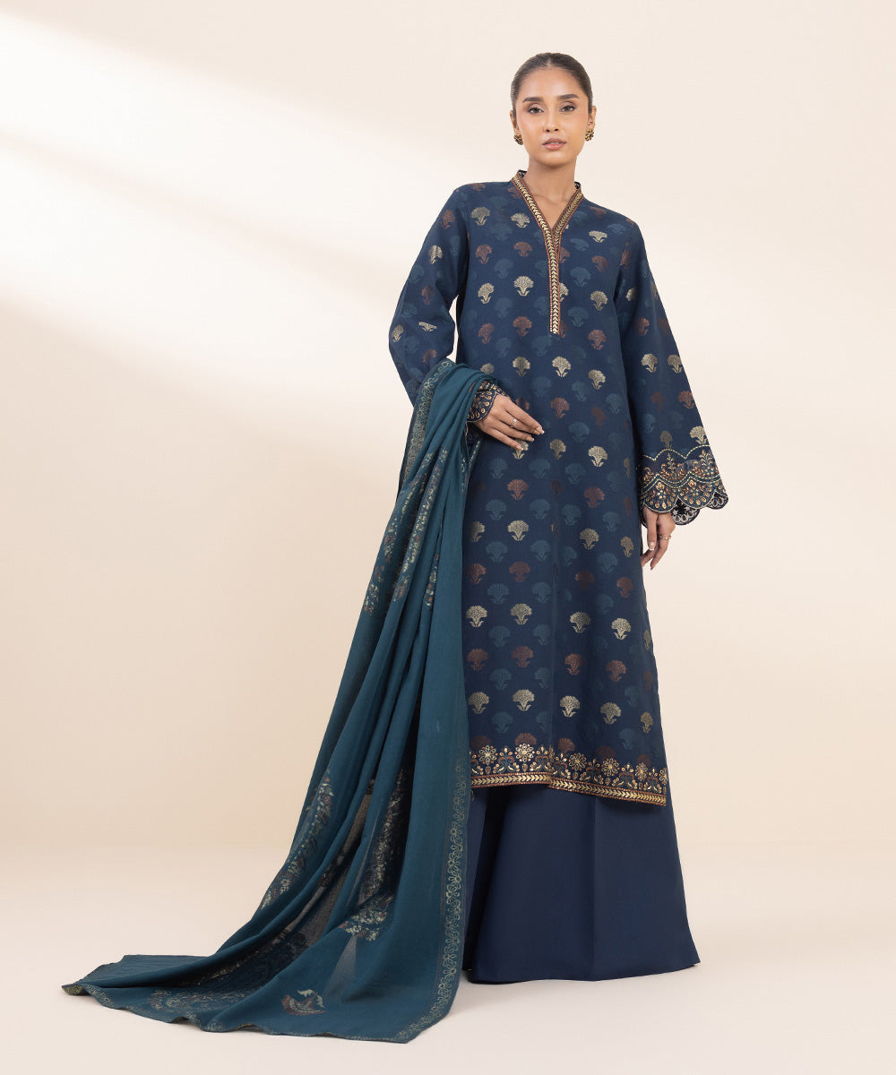 Libasco Sapphire 3 Piece Custom Stitched Suit - Blue - LB288606