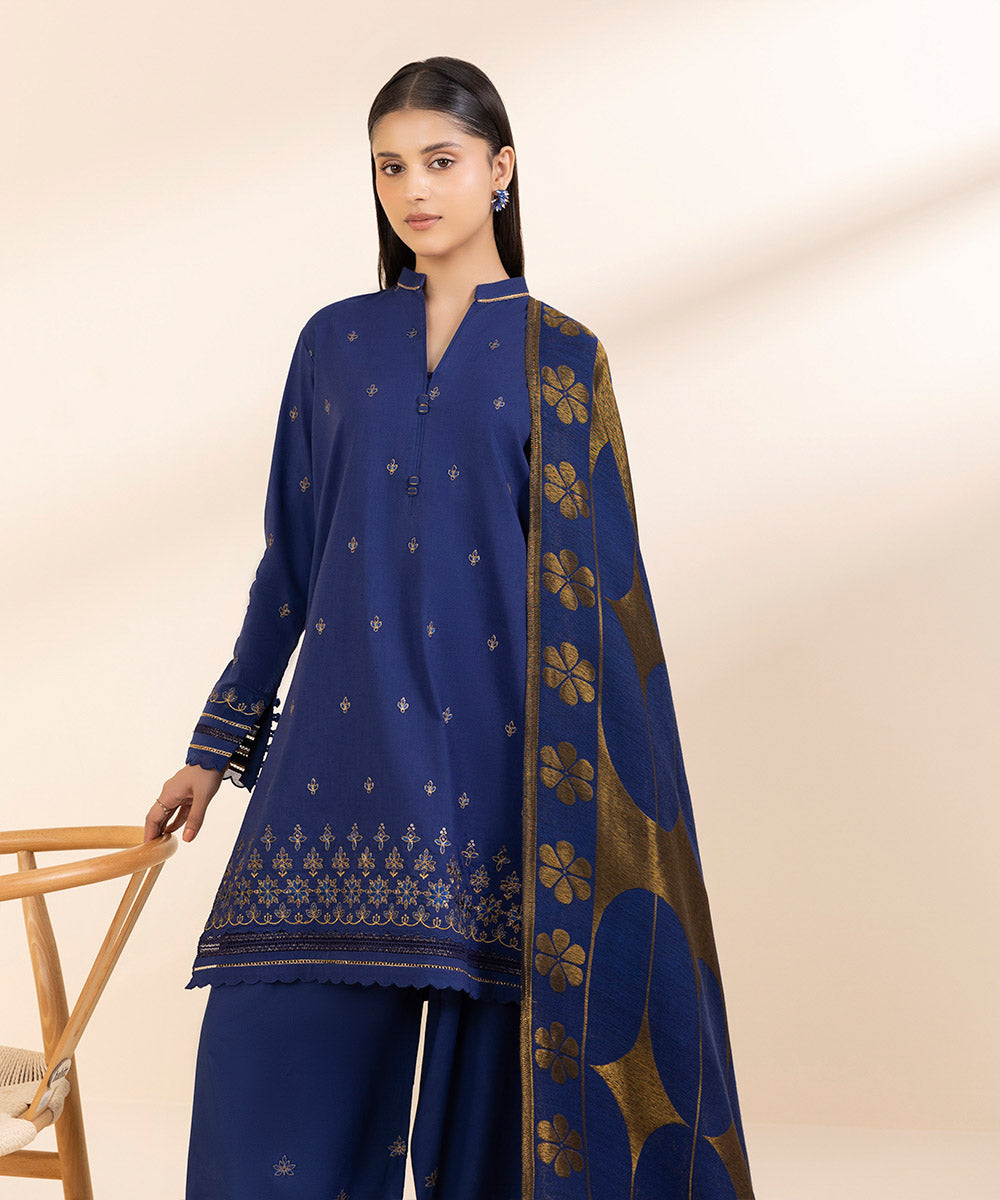 Sapphire 3 Piece Custom Stitched Suit - Blue - LB288603