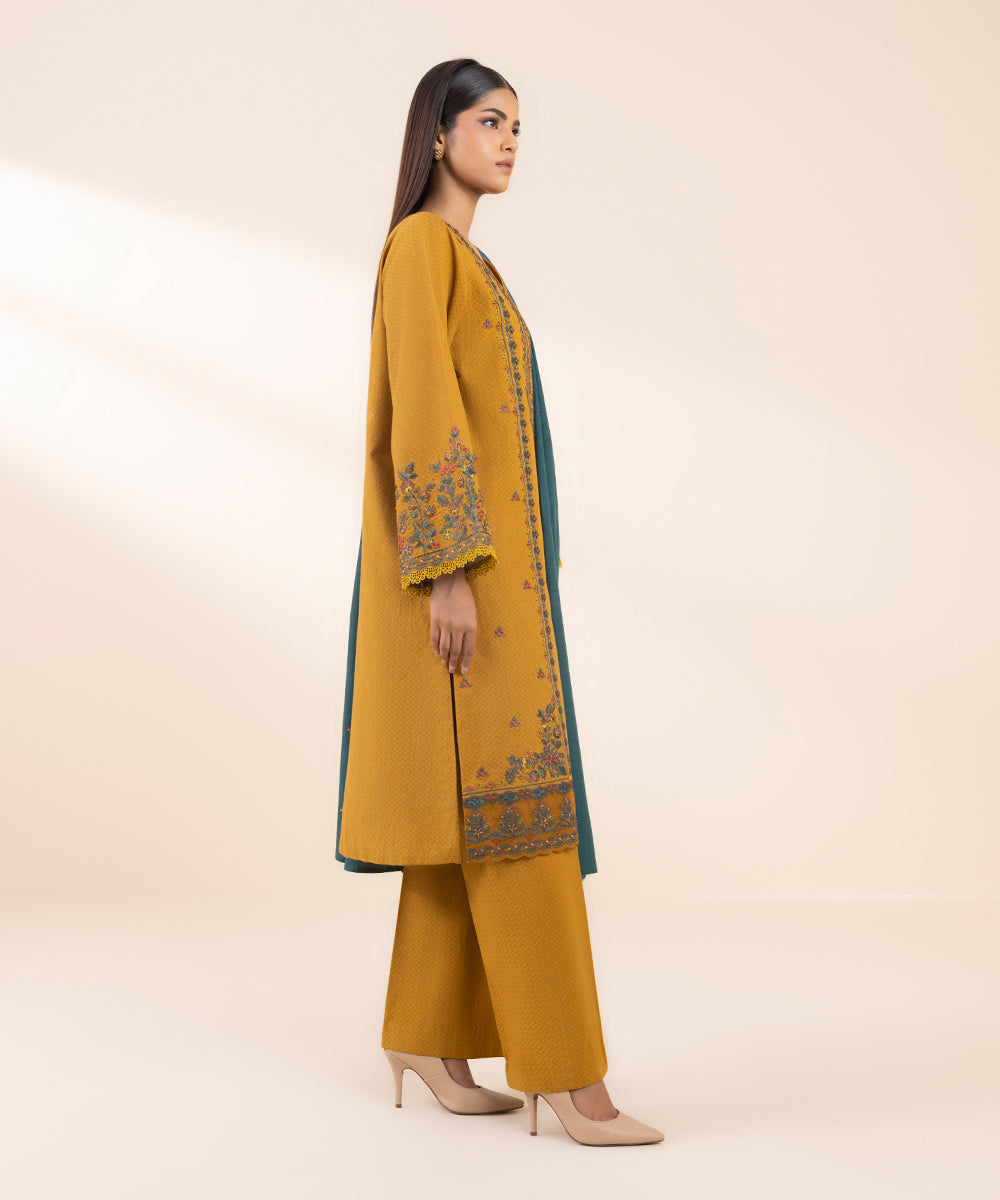 Sapphire 3 Piece Custom Stitched Suit - Mustard - LB288688