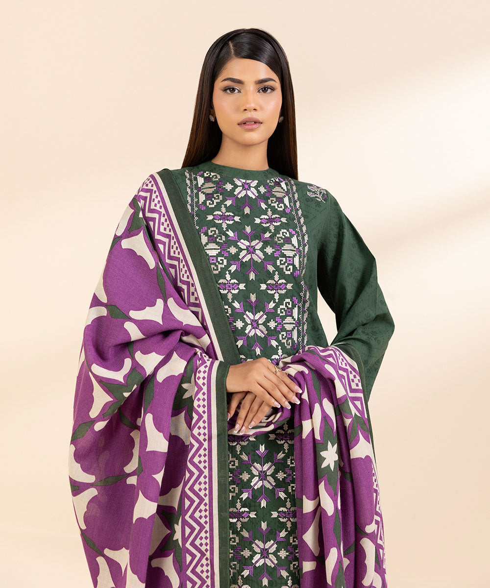 Libasco Sapphire 3 Piece Custom Stitched Suit - Green - LB288653