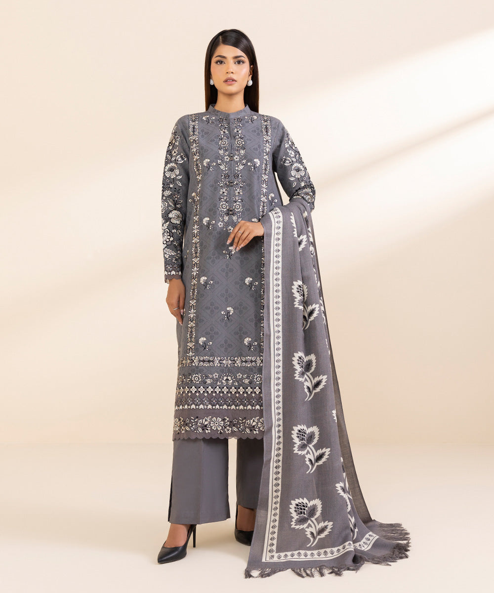 Sapphire 3 Piece Custom Stitched Suit - Gray - LB288634