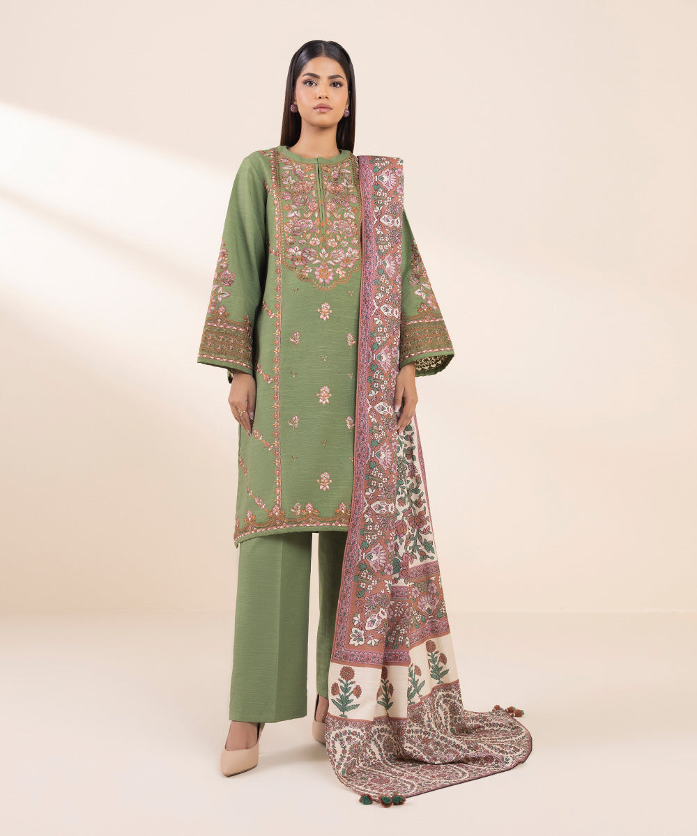 Sapphire 3 Piece Custom Stitched Suit - Green - LB288663