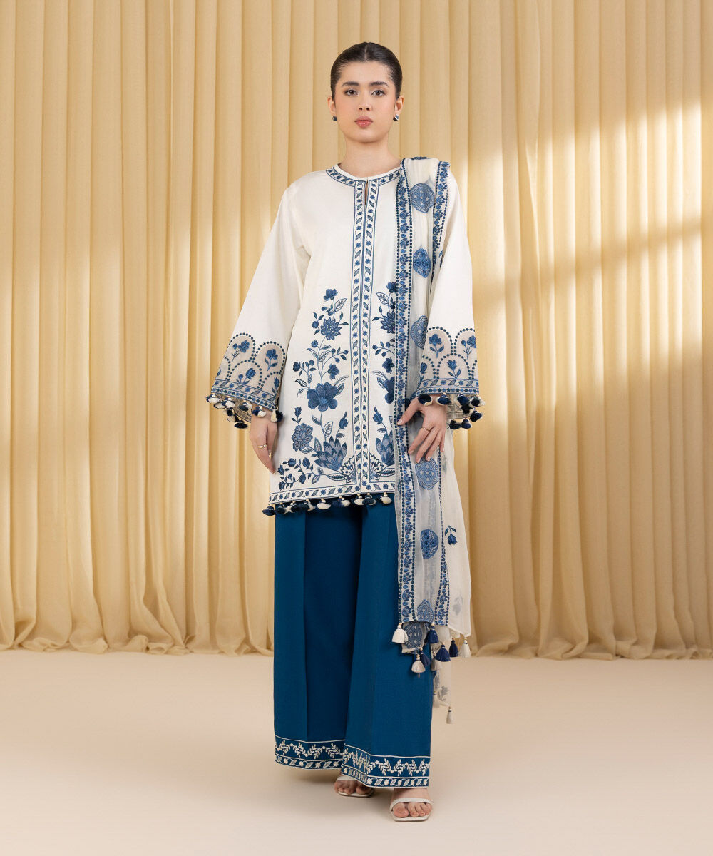 Sapphire 3 Piece Custom Stitched Suit - Off-White - LB30204