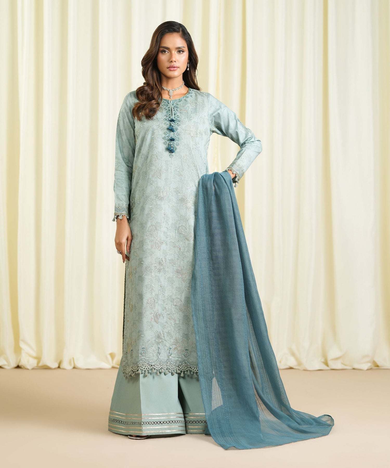Sapphire 3 Piece Custom Stitched Suit - Green - LB31219