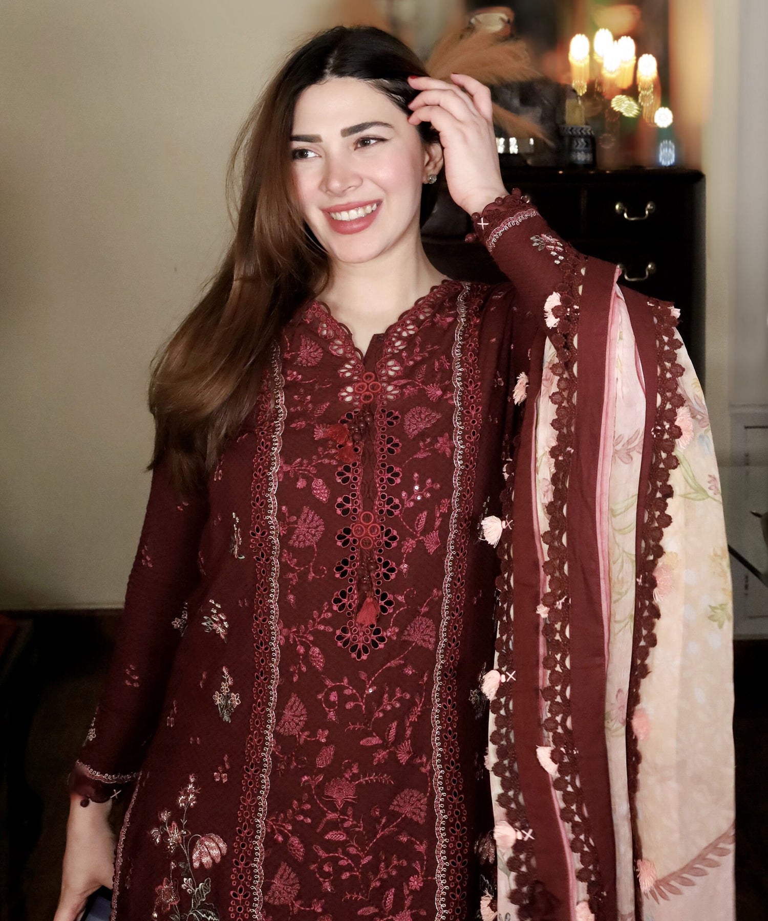 Sapphire 3 Piece Custom Stitched Suit - Maroon - LB31410