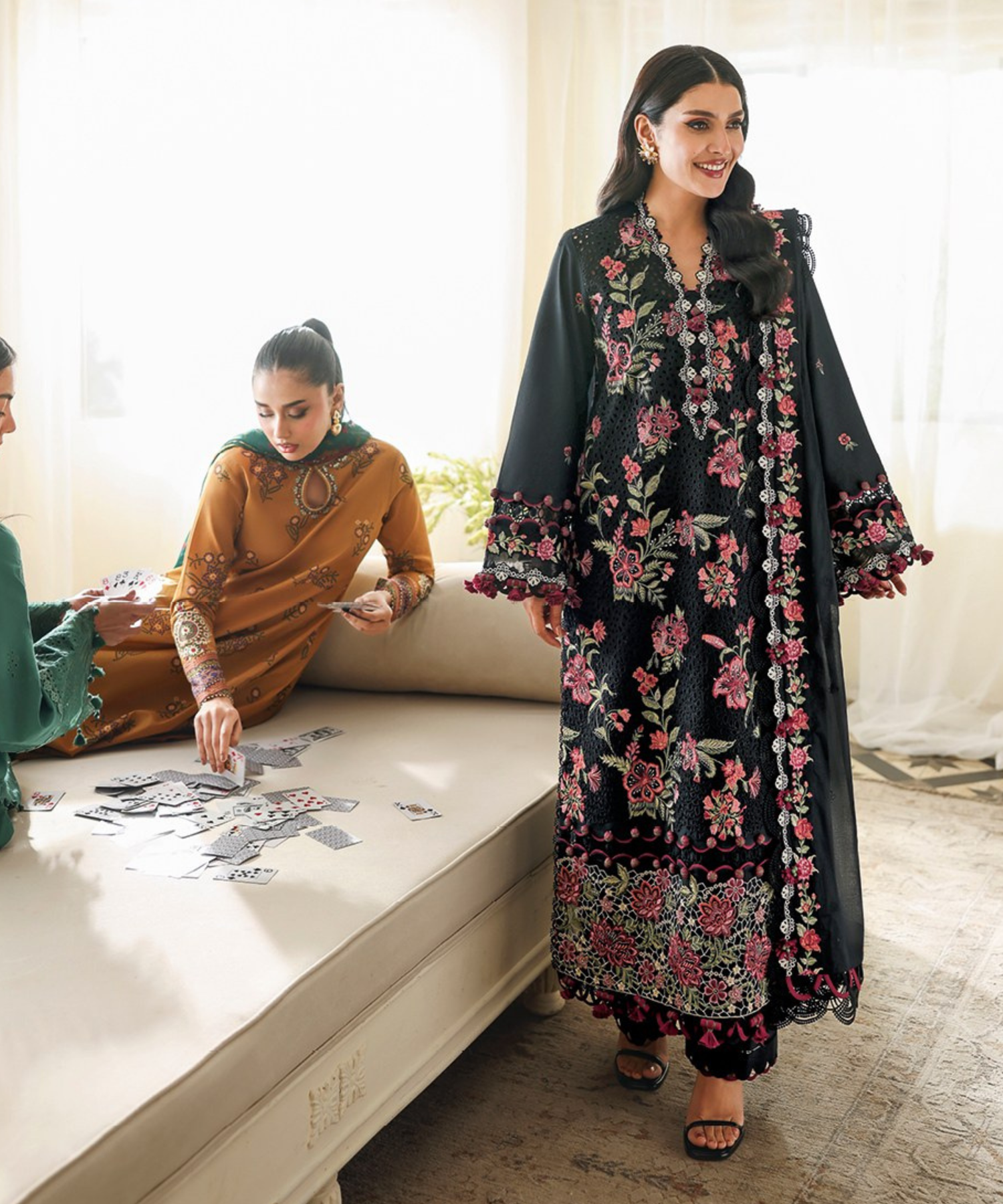 Sapphire 3 Piece Custom Stitched Suit - Black - LB31396