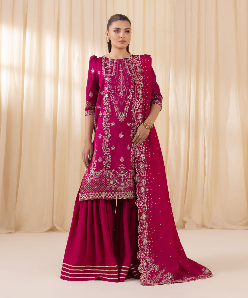 Sapphire 3 Piece Custom Stitched Suit - Pink - LB289229