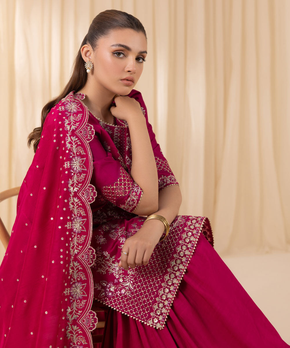 Sapphire 3 Piece Custom Stitched Suit - Pink - LB289229