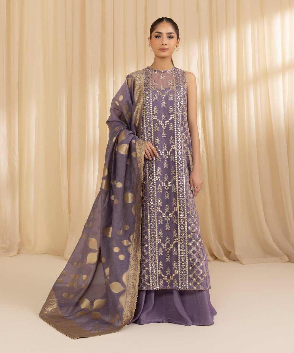 Libasco Sapphire 3 Piece Custom Stitched Suit - Purple - LB288747