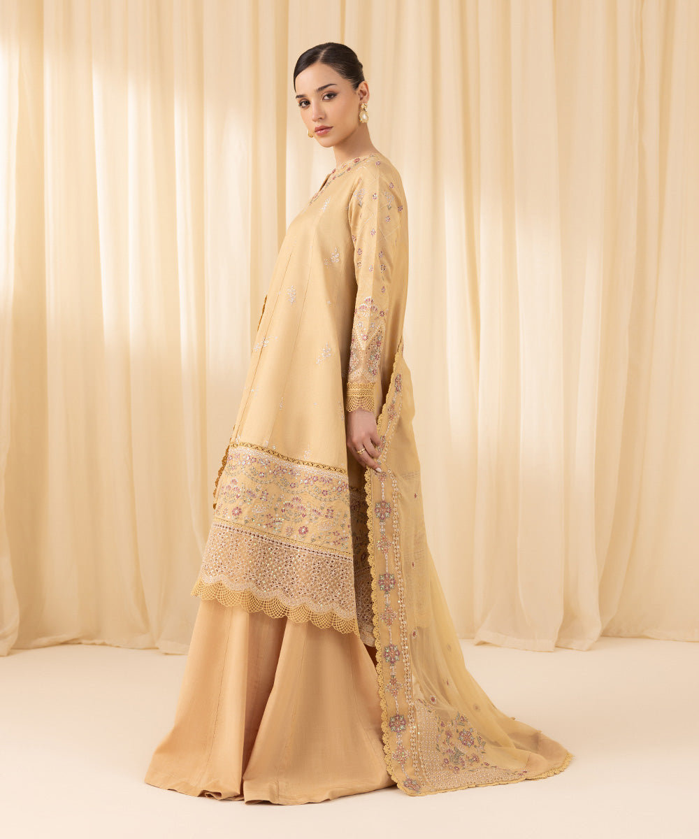 Sapphire 3 Piece Custom Stitched Suit - Beige - LB288186