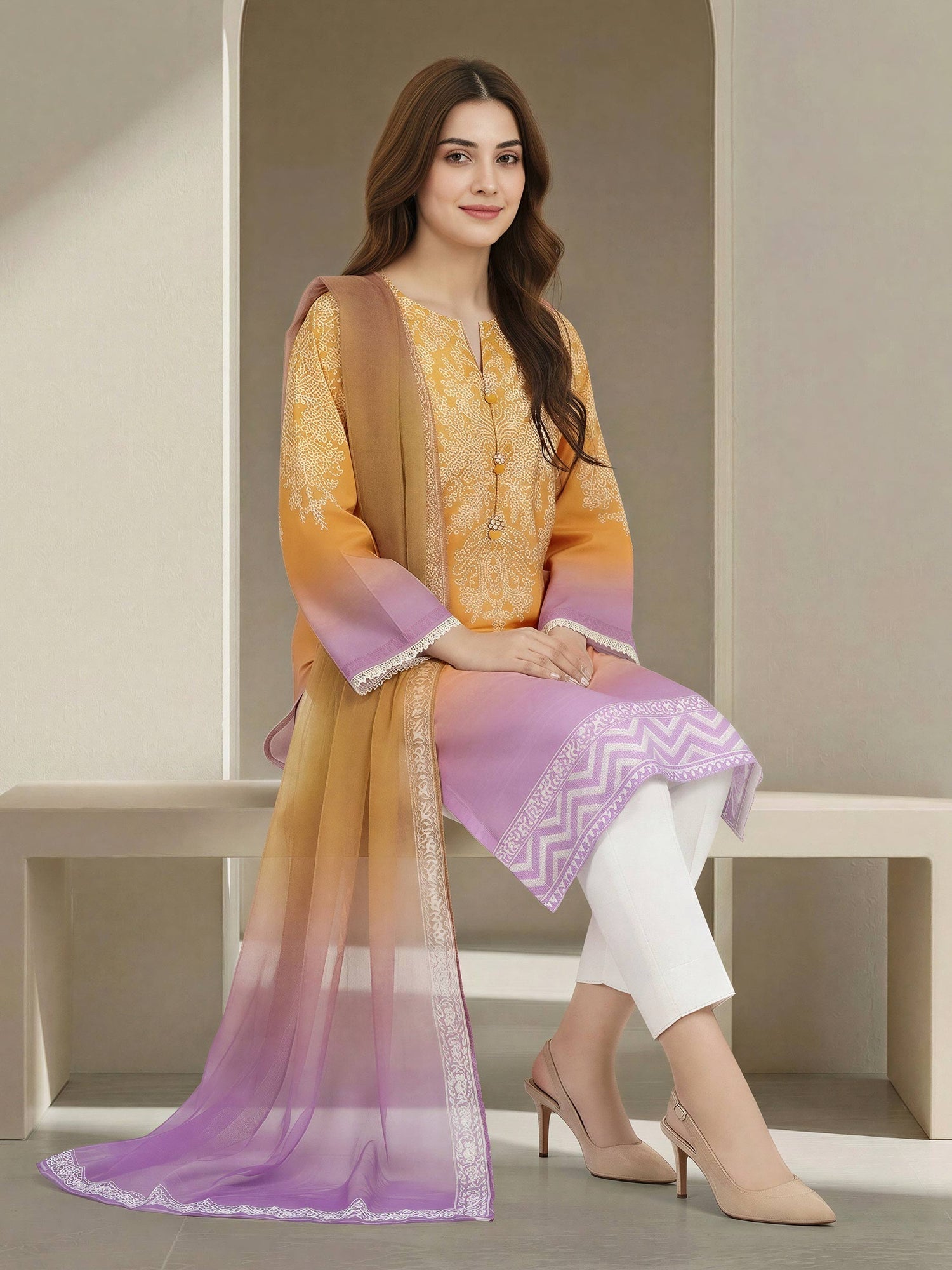 Limelight 3 Piece Custom Stitched Suit - Yellow - LB31601