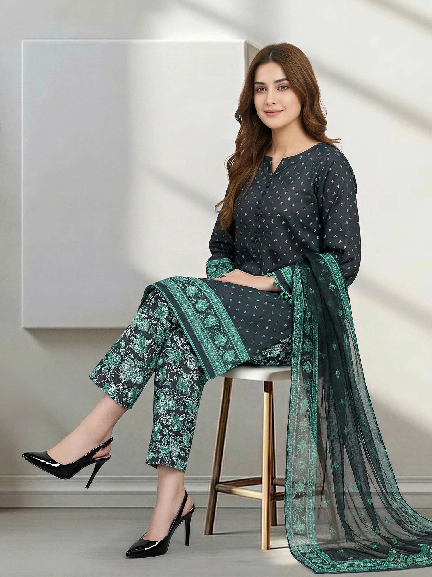 Limelight 3 Piece Custom Stitched Suit - Black - LB31604