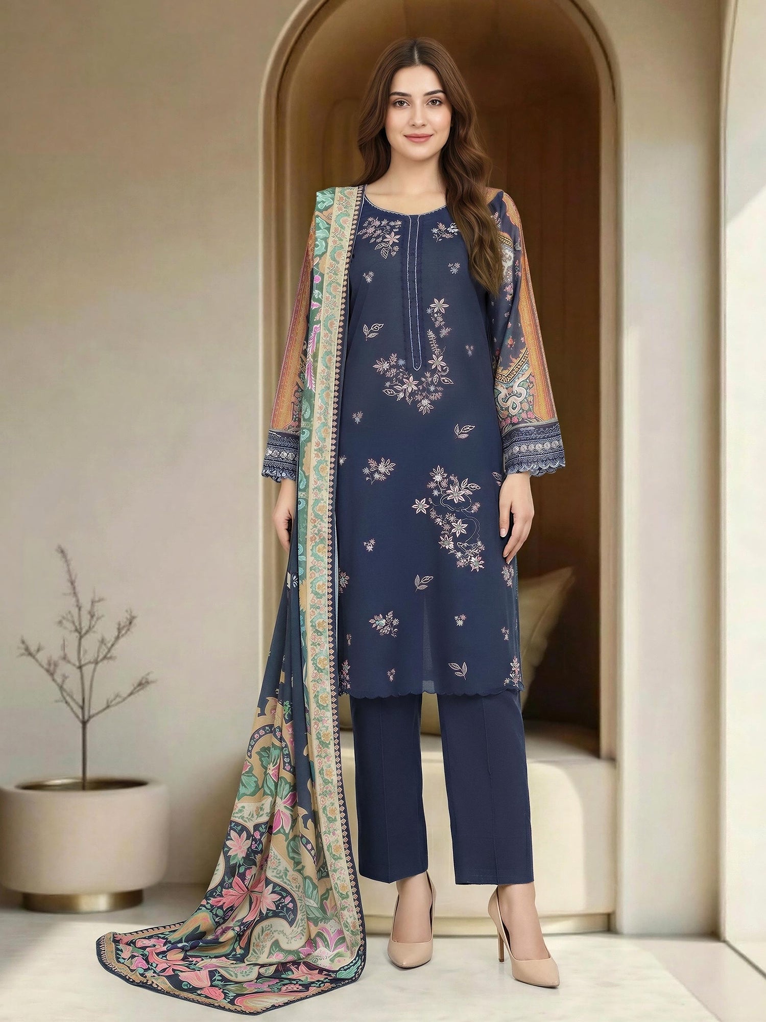 Limelight 3 Piece Custom Stitched Suit - Blue - LB31598