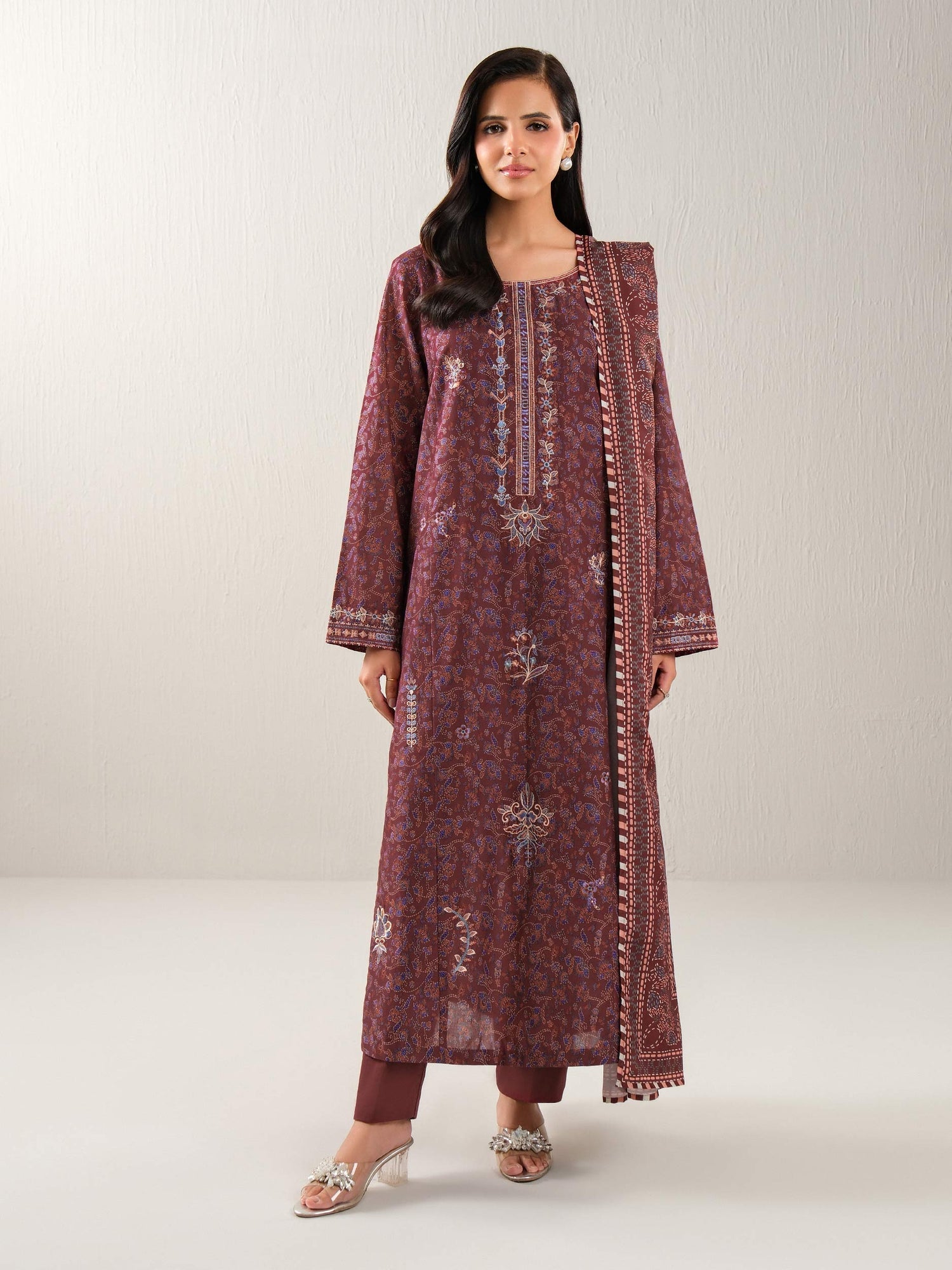 Limelight 3 Piece Custom Stitched Suit - Maroon - LB31593