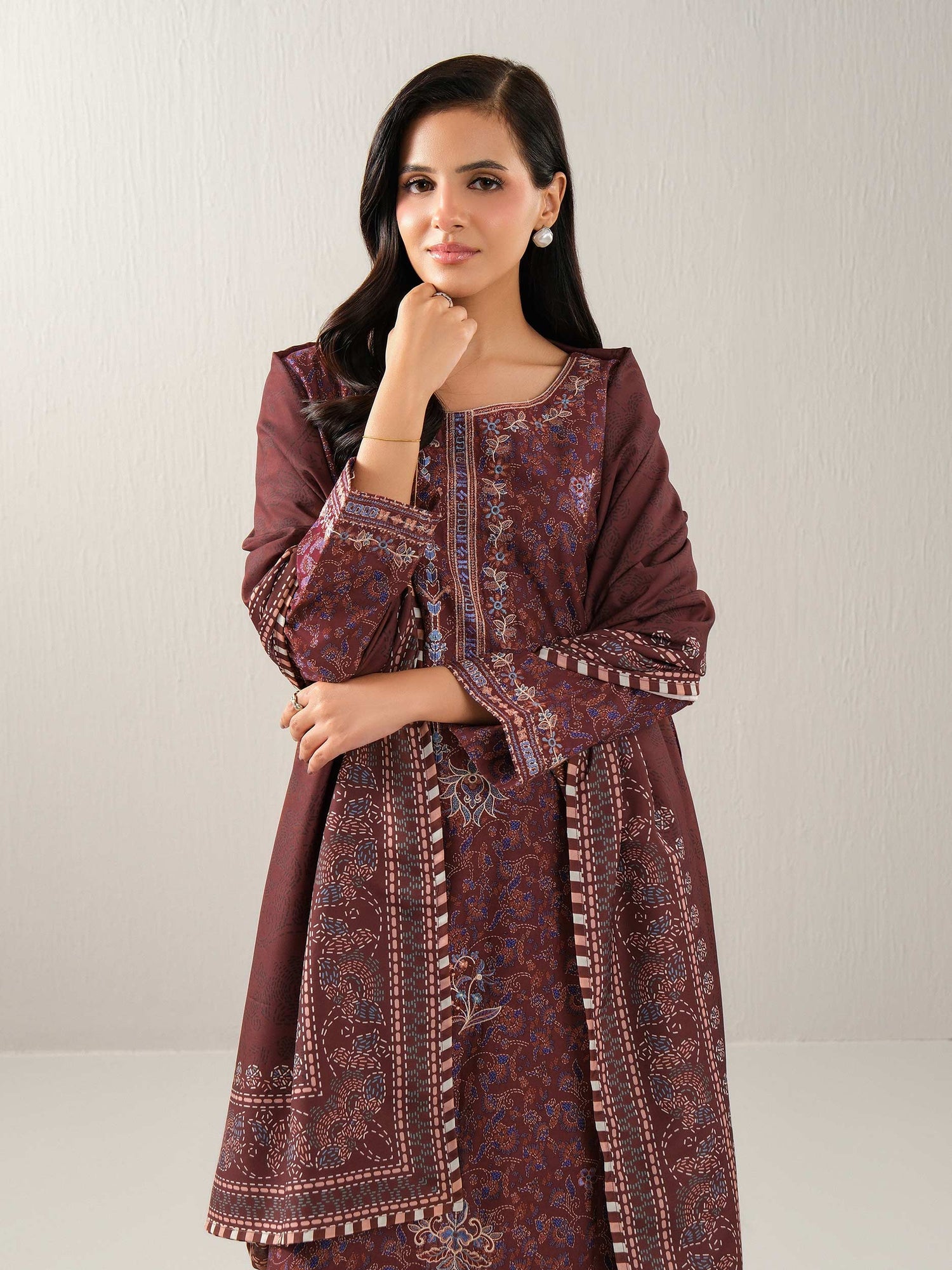 Limelight 3 Piece Custom Stitched Suit - Maroon - LB31593