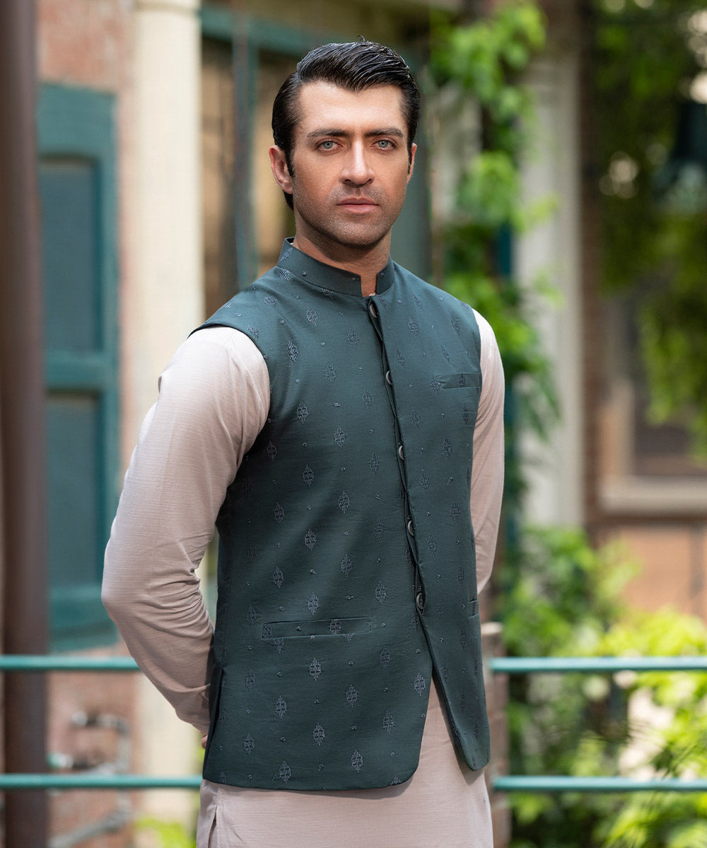 Sapphire Menswear 2 Piece Custom Stitched Suit - Green - LB288866