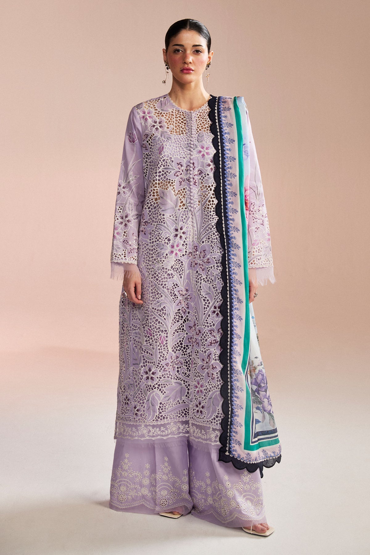 Zara Shahjahan 3 Piece Custom Stitched Suit - Purple - LB29651