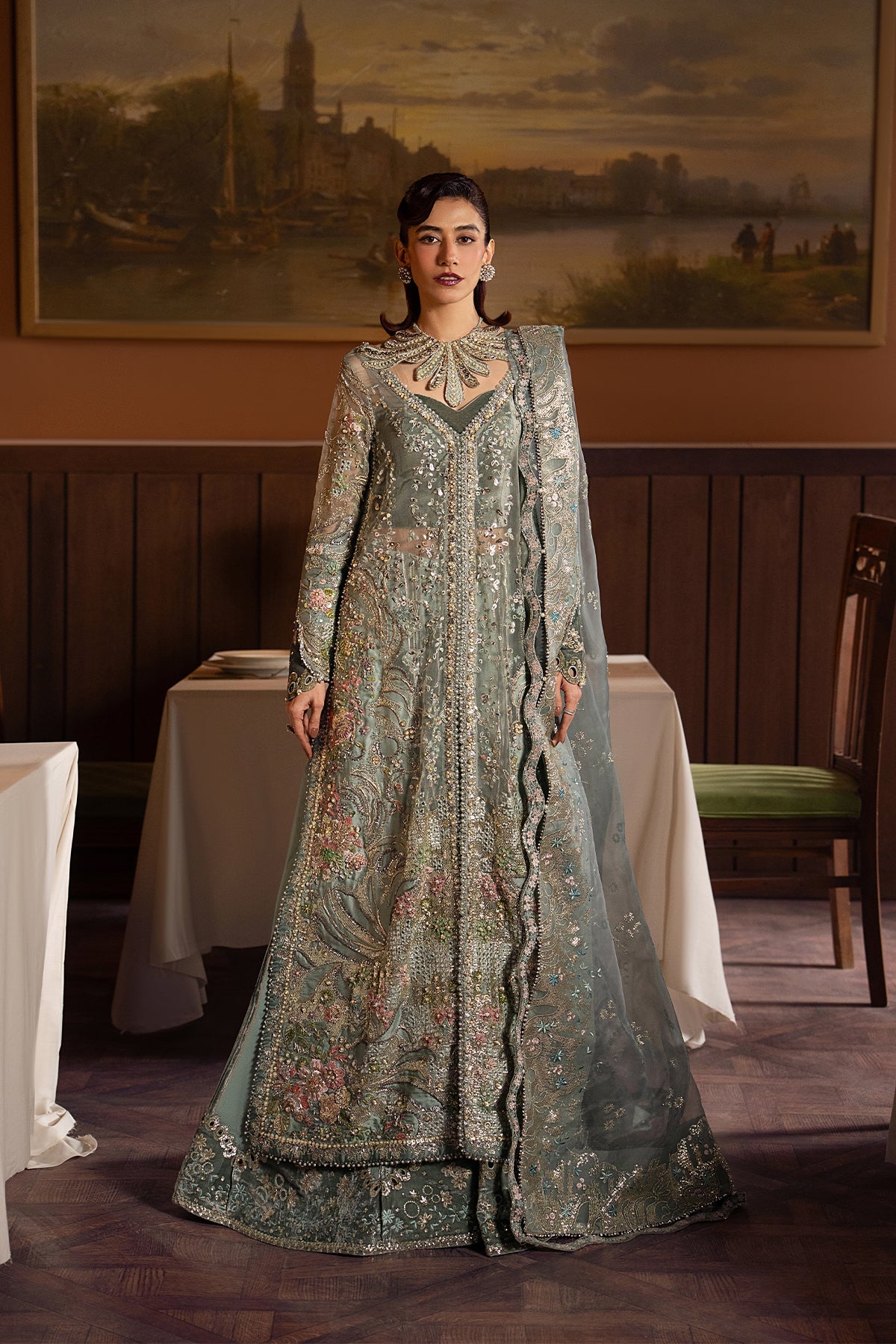 Afrozeh 3 Piece Custom Stitched Suit - Green - LB31091