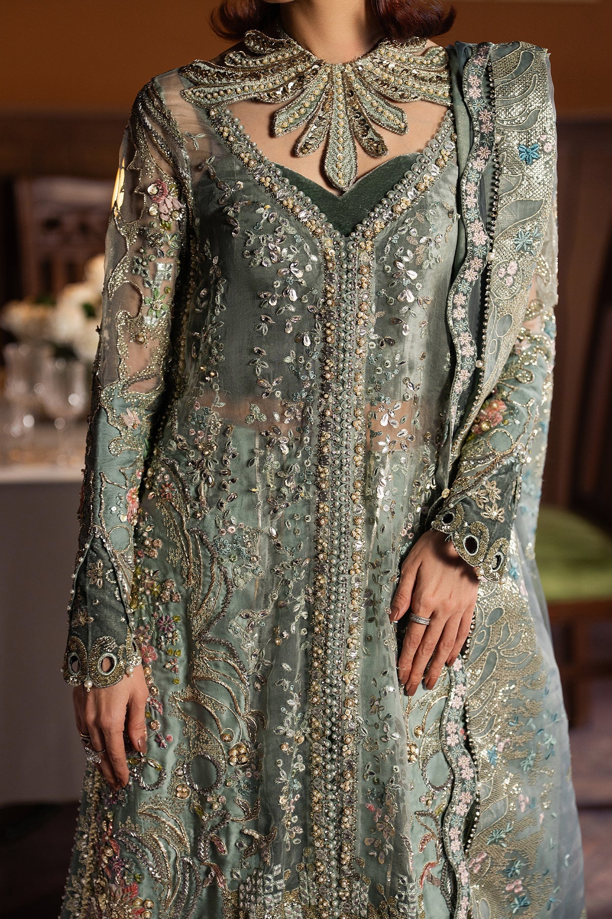 Afrozeh 3 Piece Custom Stitched Suit - Green - LB31091