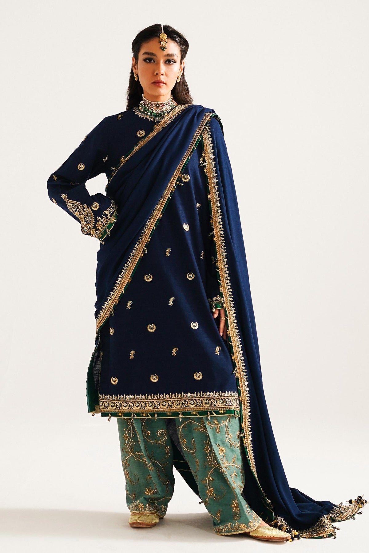 Zara Shahjahan 3 Piece Custom Stitched Suit - Blue - LB285084