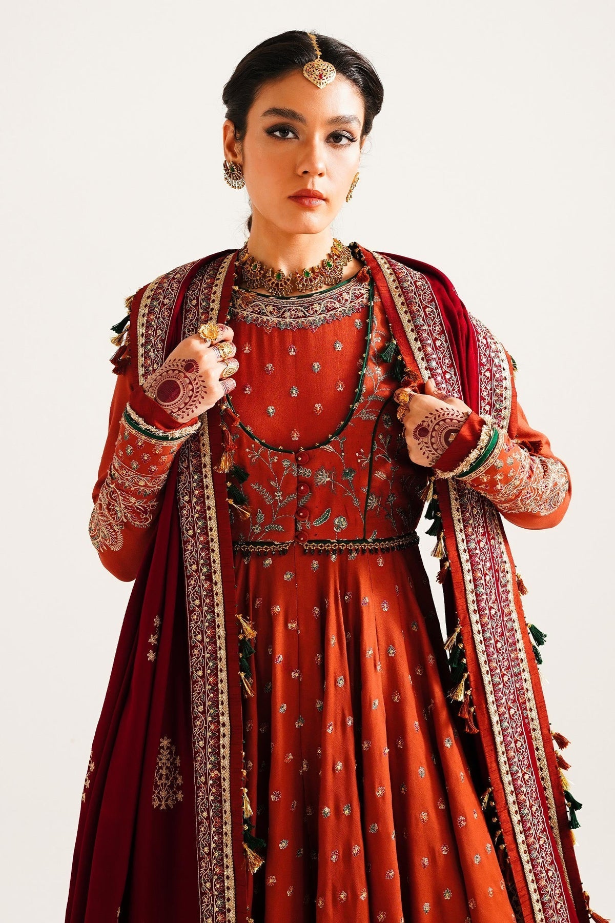 Zara Shahjahan 3 Piece Custom Stitched Suit - Orange - LB285082