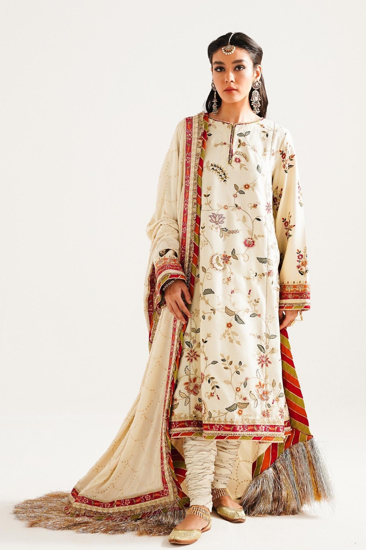 Zara Shahjahan 3 Piece Custom Stitched Suit - Off-White - LB285081