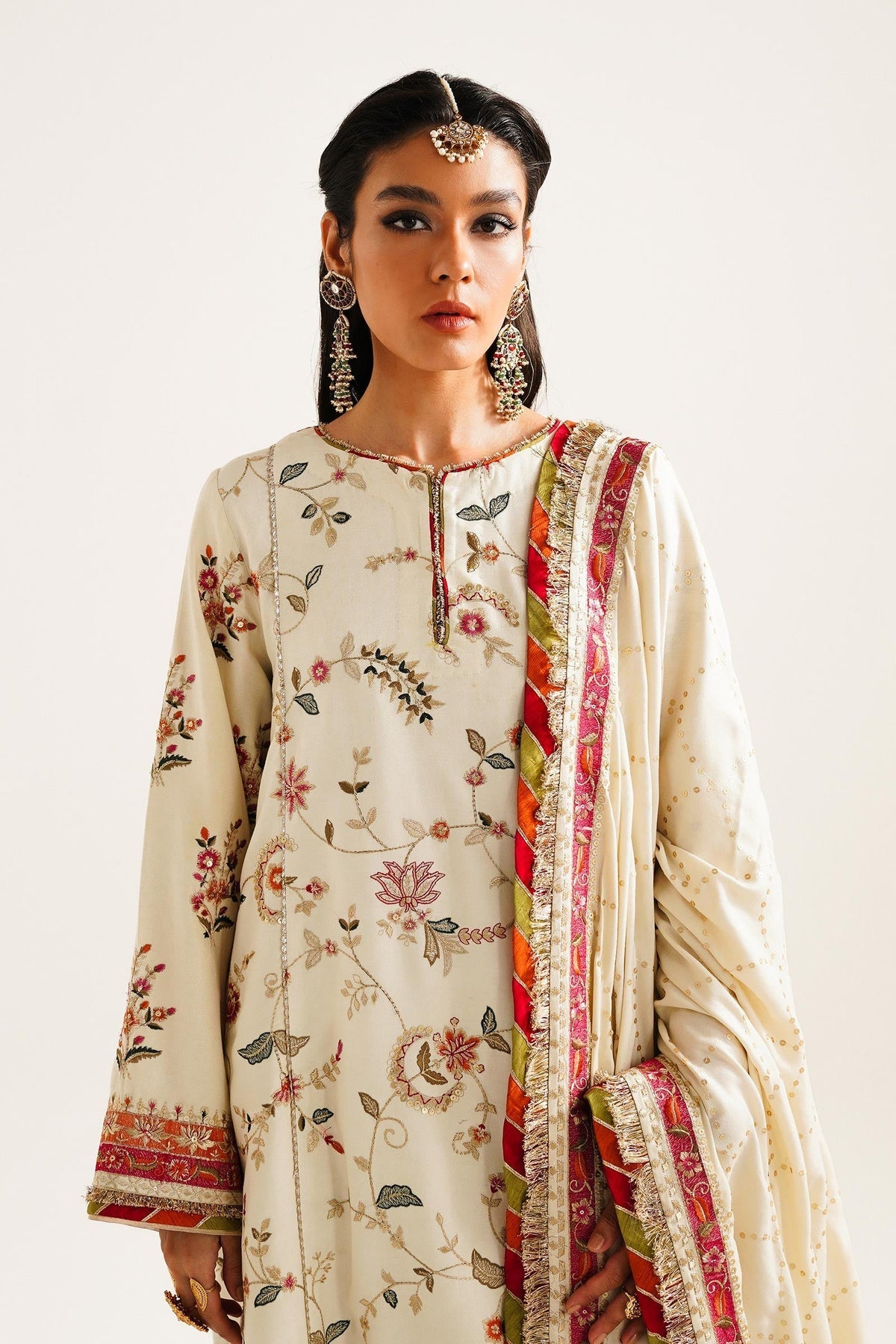 Zara Shahjahan 3 Piece Custom Stitched Suit - Off-White - LB285081