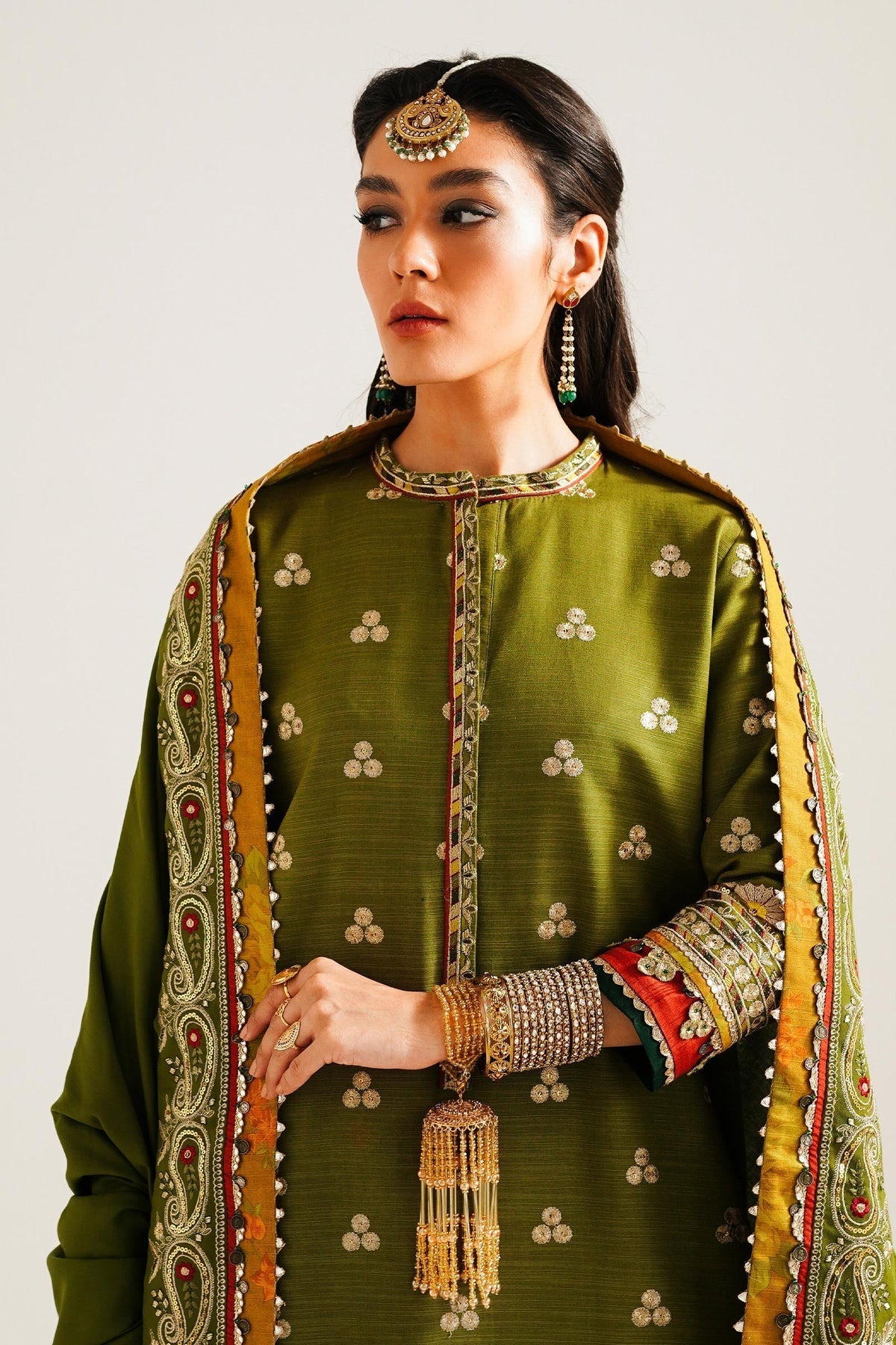 Zara Shahjahan 3 Piece Custom Stitched Suit - Green - LB285080