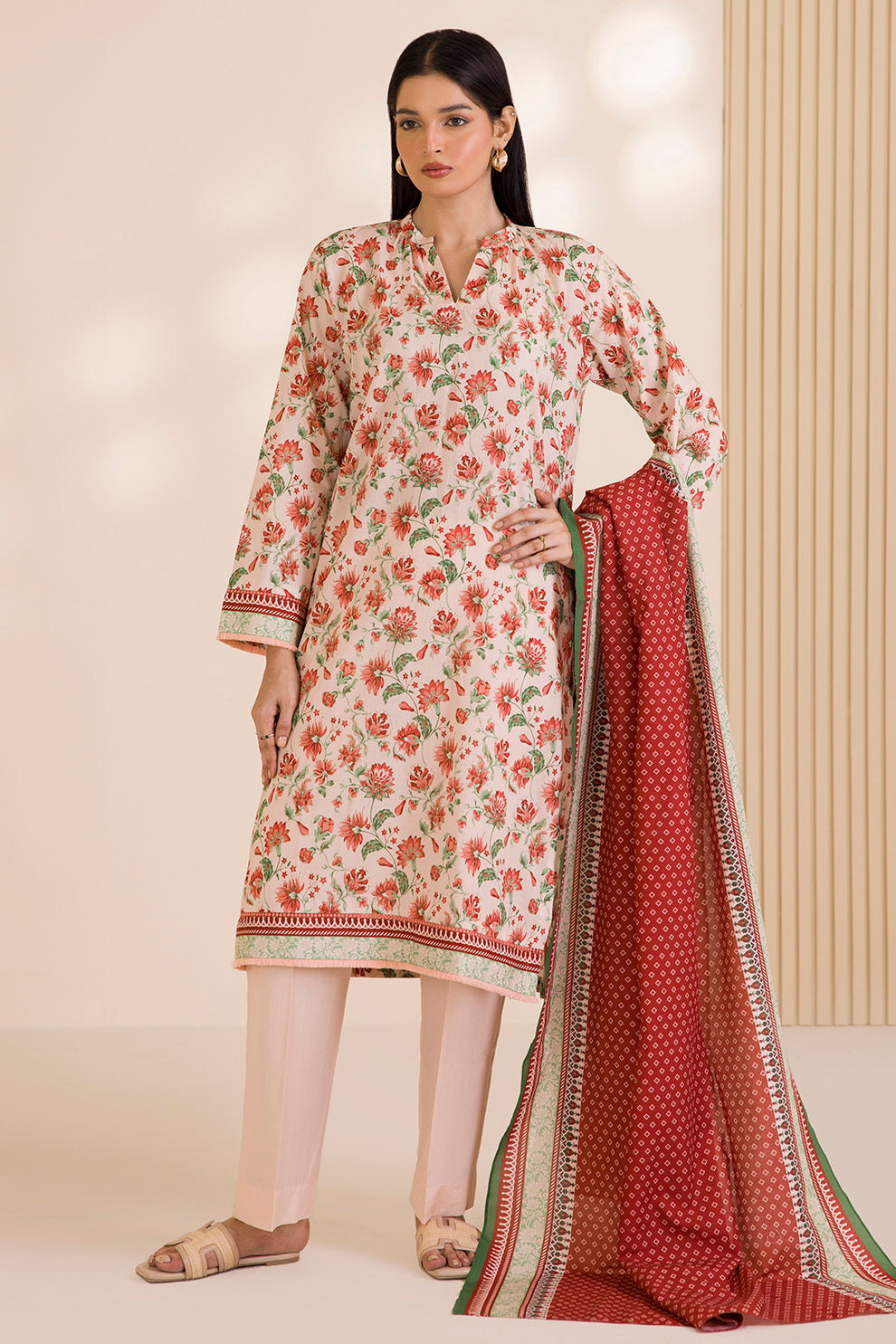 Zellbury 3 Piece Custom Stitched Suit - Red - LB31037