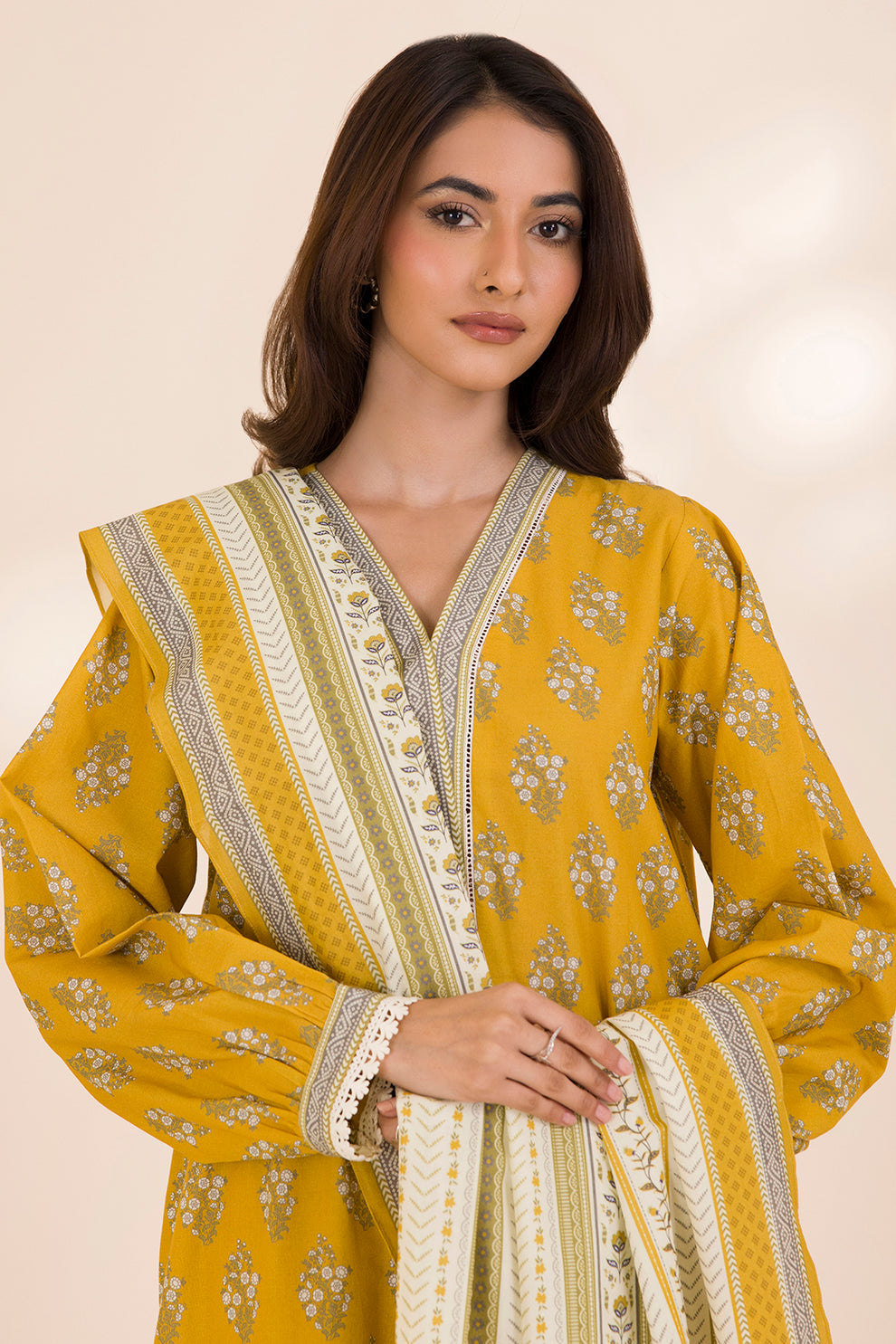Zellbury 3 Piece Custom Stitched Suit - Yellow - LB31043