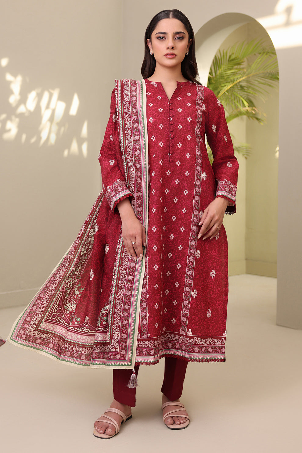 Zellbury 3 Piece Custom Stitched Suit - Red - LB30389