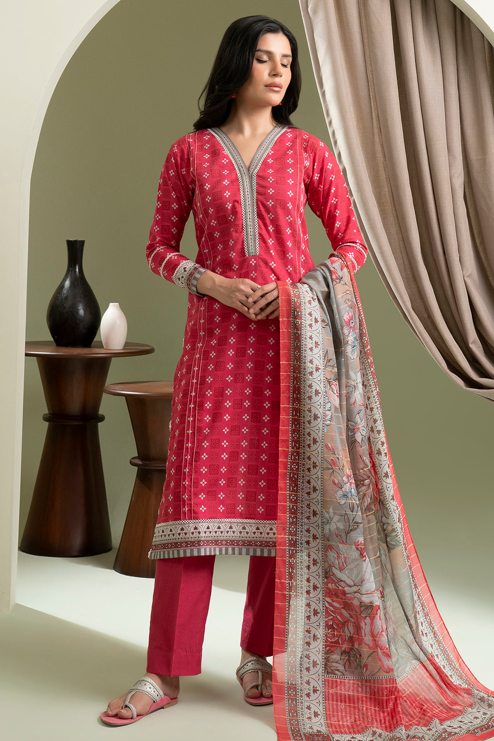 Zellbury 3 Piece Custom Stitched Suit - Pink - LB30613