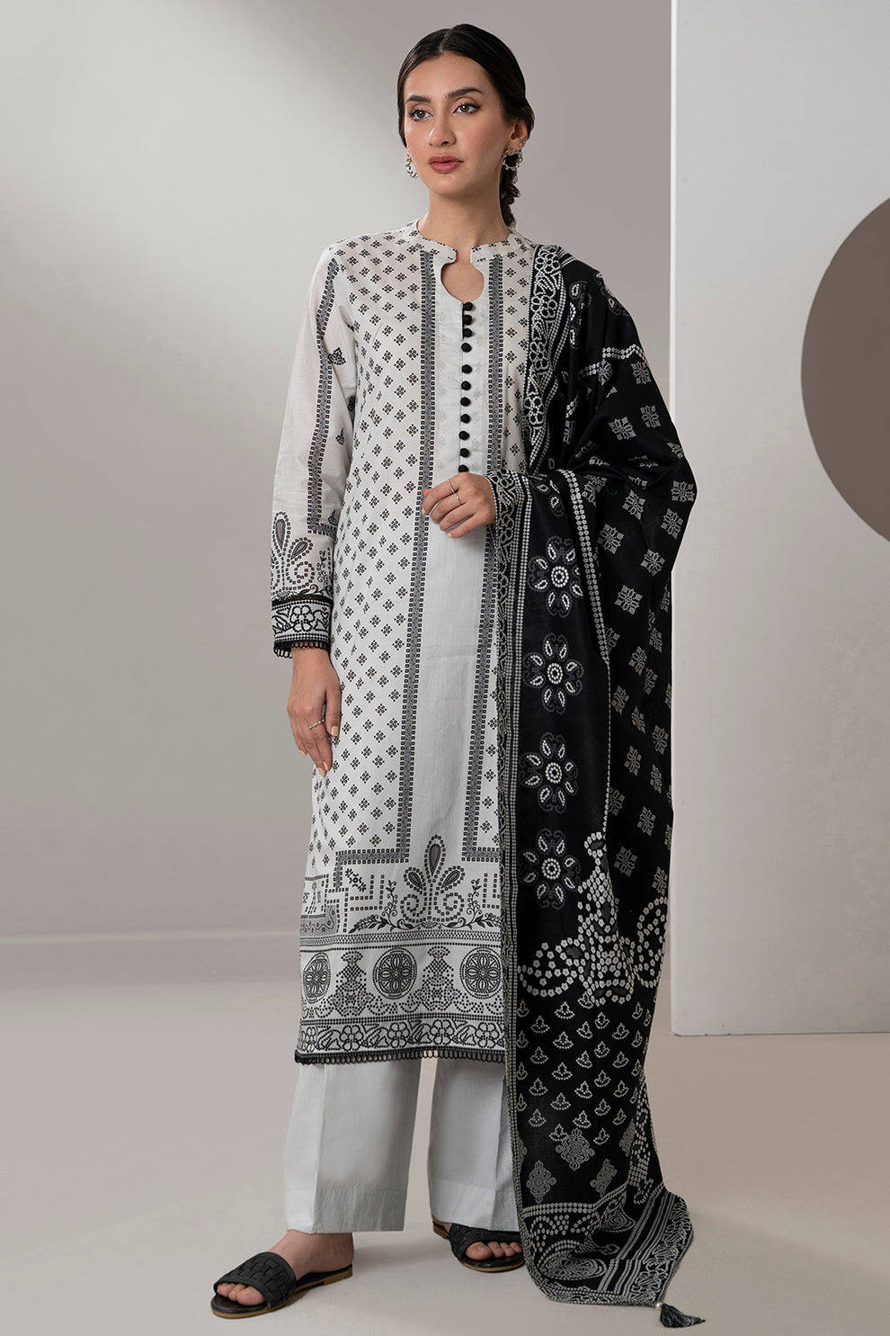 Zellbury 3 Piece Custom Stitched Suit - Off-White - LB30378